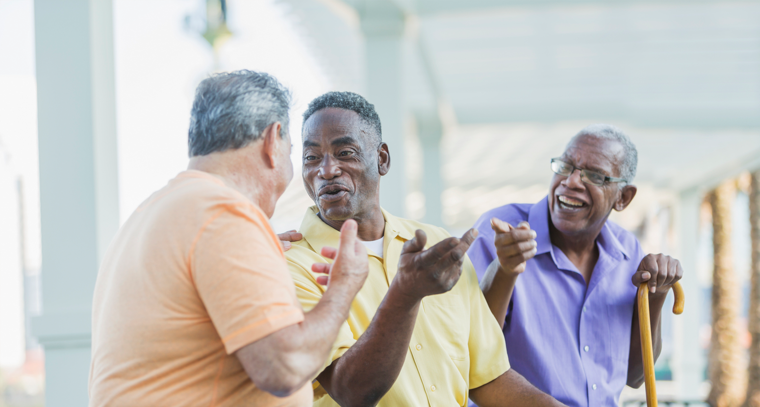 patients talking and laughing together